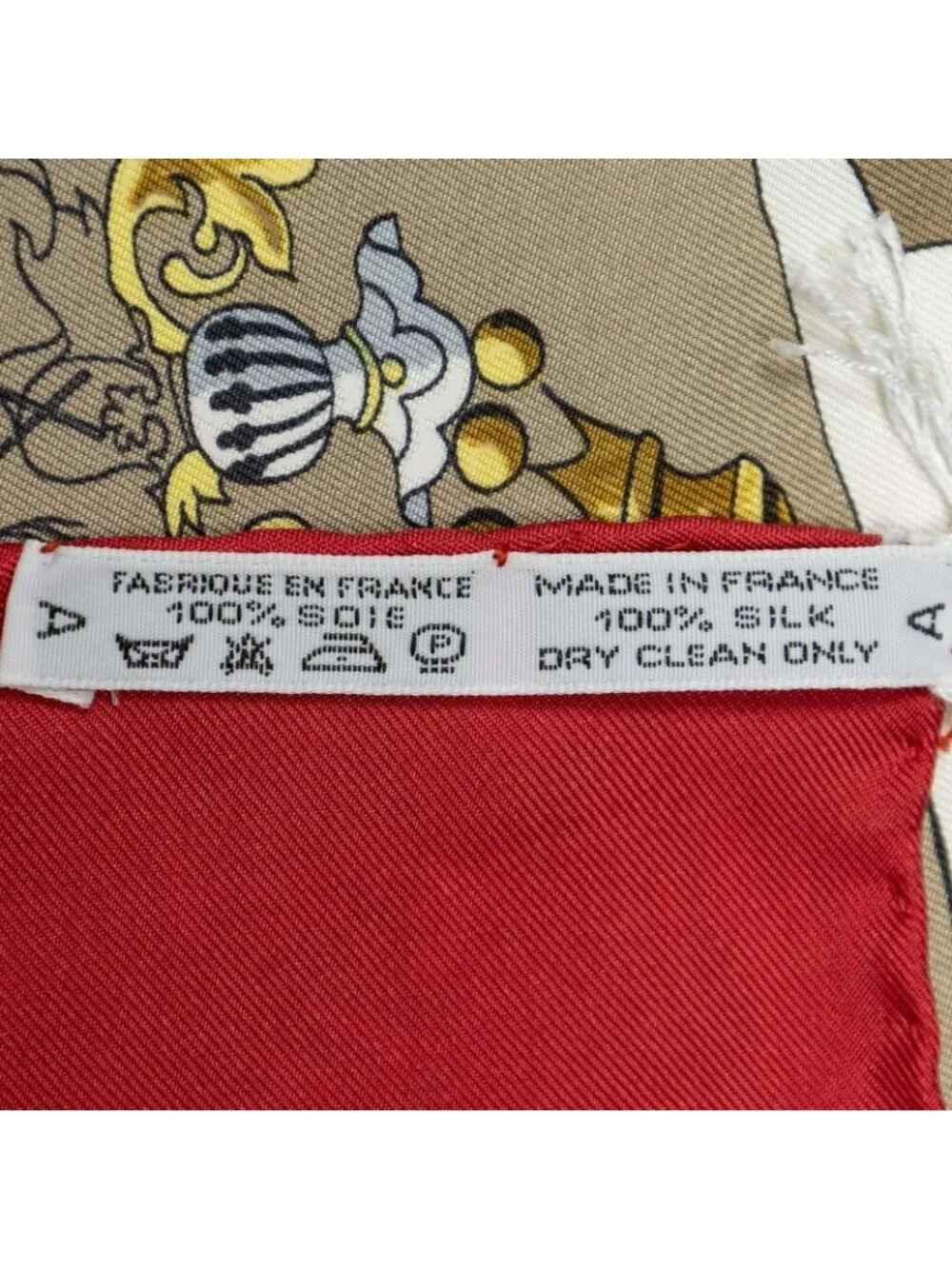 ★SOLD★ Hermes Scarf Red Beige Brown Silk - Picture 5 of 5